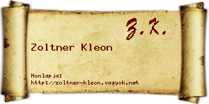 Zoltner Kleon névjegykártya